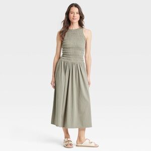 Universal Thread NWT Olive Midi Smocked Dress - XXL